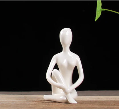 Abstract Yoga Girl Ceramic Home Decor Figurine